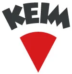 Eures • Logo der Marke KEIM mit rotem Dreieck.